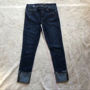 Joe’s Jeans Cuffed Straight Leg Cropped Dark Jean